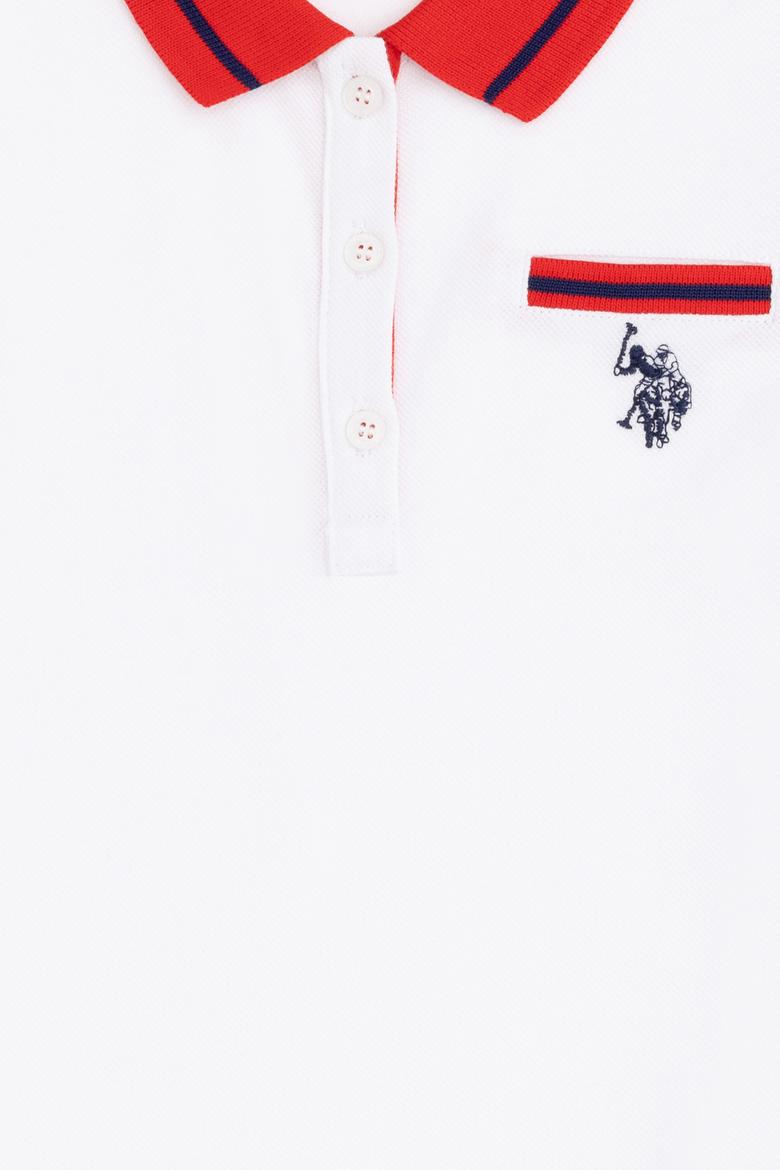 Kız Çocuk Beyaz Polo Yaka Tişört - 50288680001