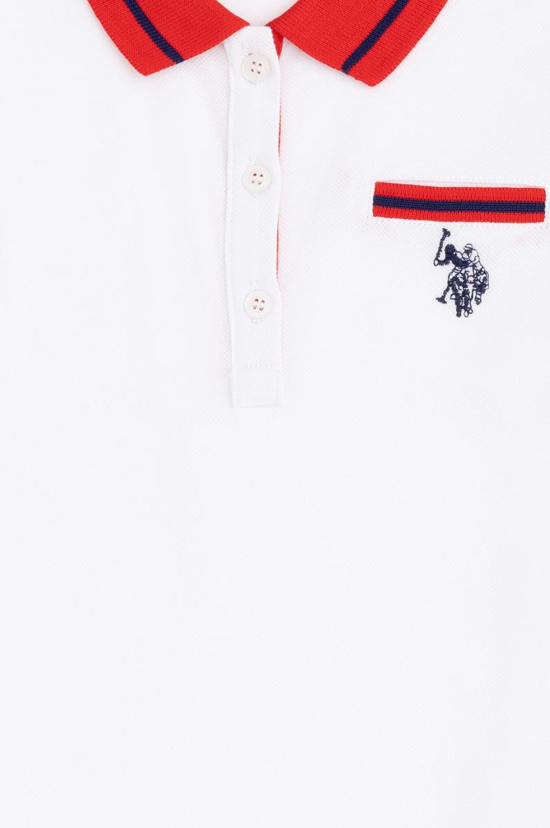 Kız Çocuk Beyaz Polo Yaka Tişört