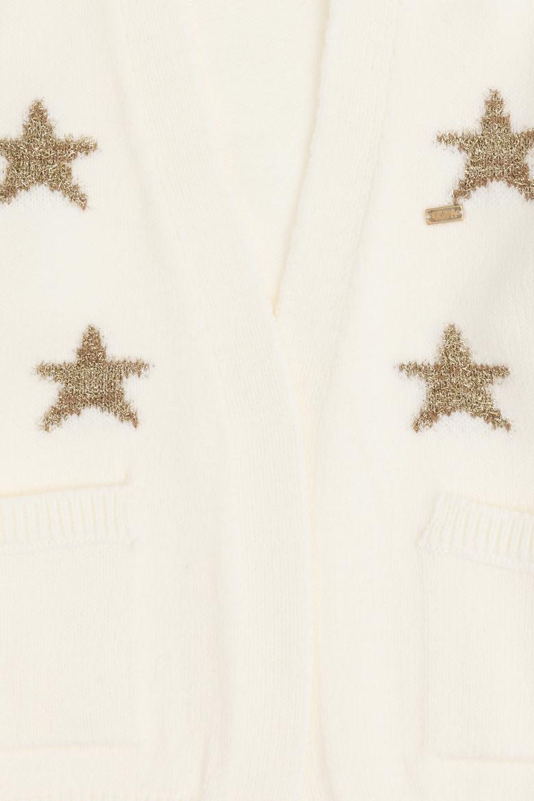 Kız Çocuk Krem V Yaka Triko Hırka - 50293107015