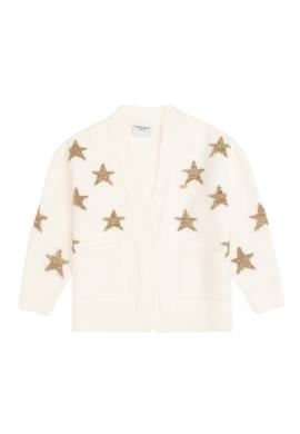 Kız Çocuk Krem V Yaka Triko Hırka - 50293107015