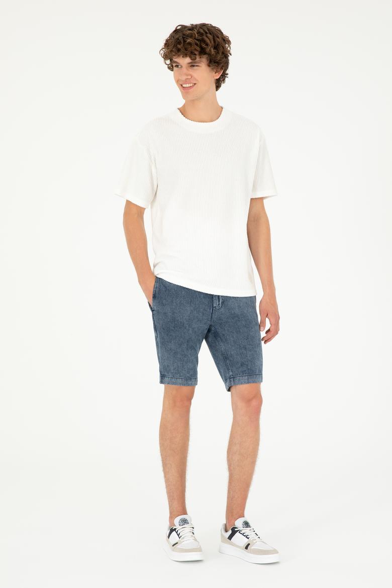 Erkek Mavi Jean Şort - 50288971007