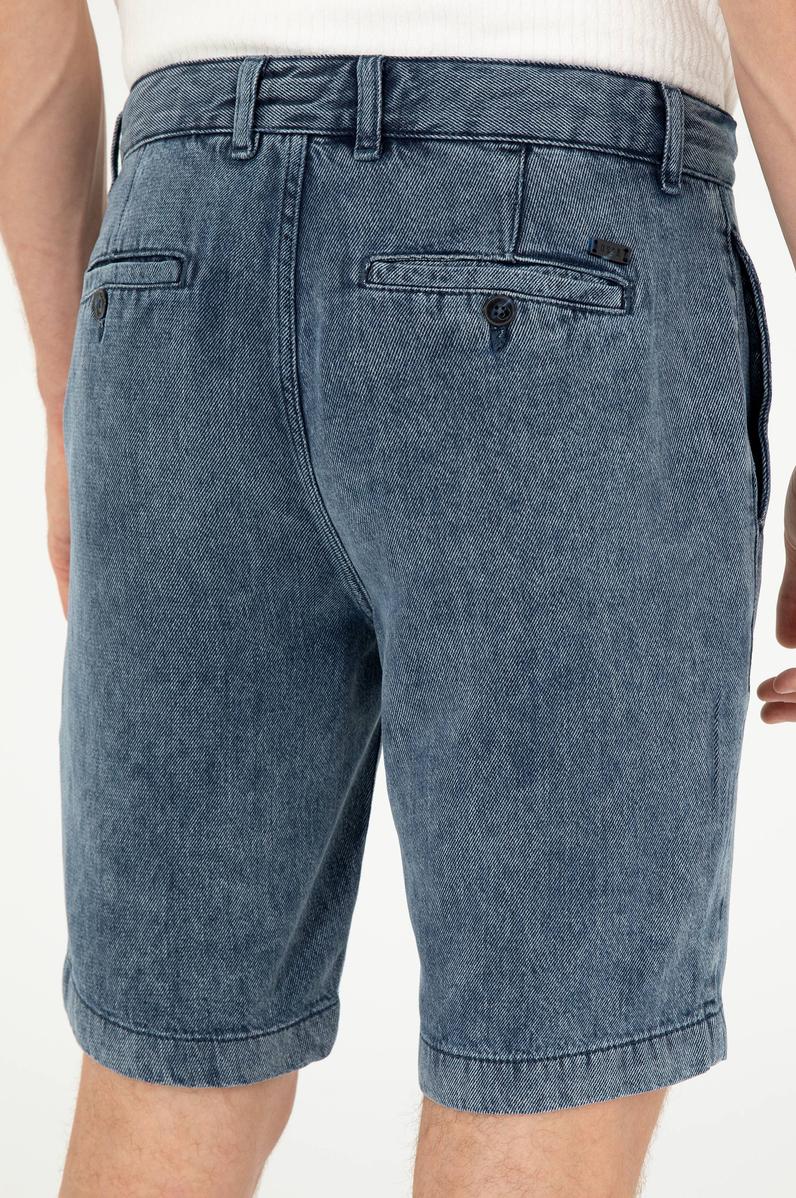 Erkek Mavi Jean Şort