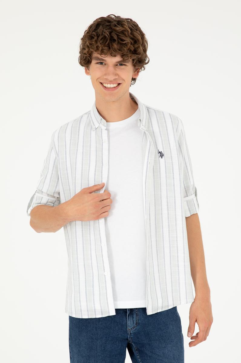 Erkek Beyaz Uzun Kollu Gömlek