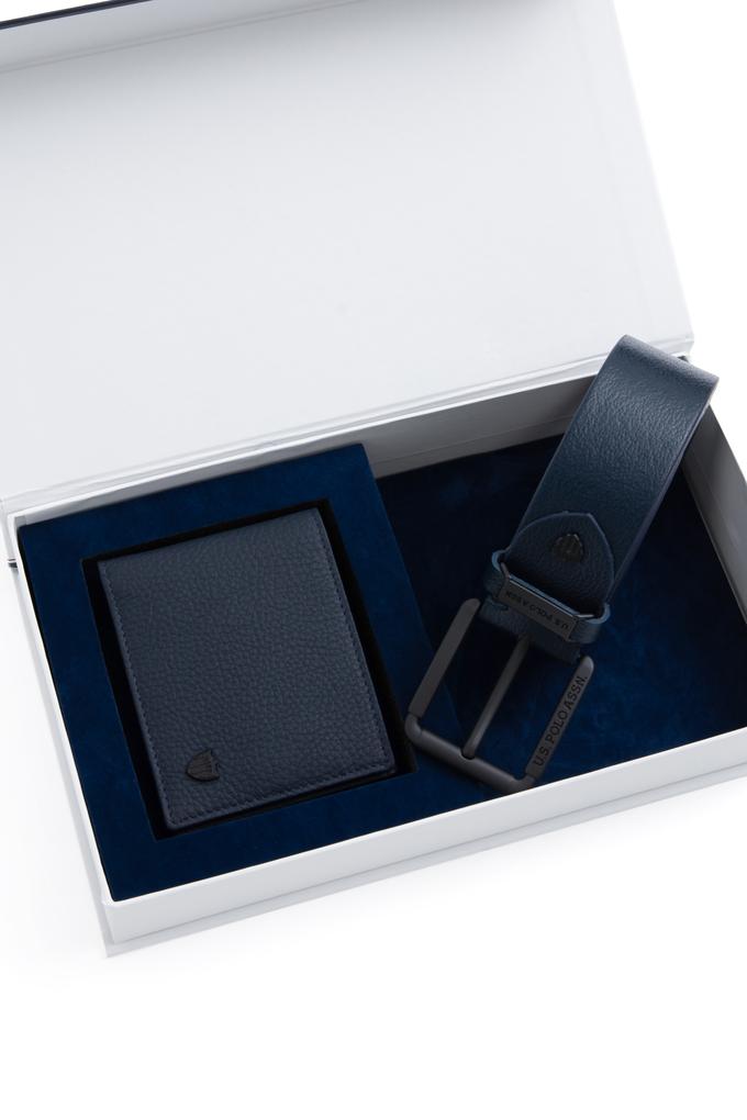 Erkek Lacivert Cüzdan Kemer Set