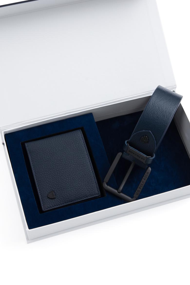 Erkek Lacivert Cüzdan Kemer Set