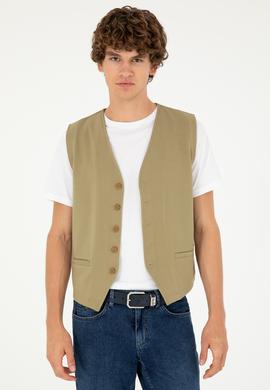 Erkek Haki Örme Yelek - 50281478027