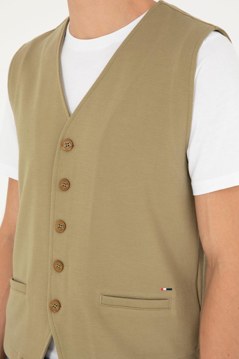 Erkek Haki Örme Yelek - 50281478027