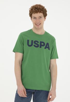 Erkek Regular Fit Bisiklet Yaka Yeşil Basic Tişört - 50279620082