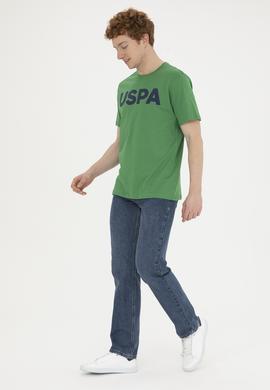 Erkek Regular Fit Bisiklet Yaka Yeşil Basic Tişört - 50279620082