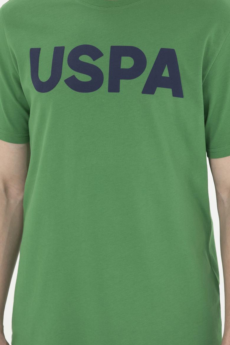 Erkek Regular Fit Bisiklet Yaka Yeşil Basic Tişört - 50279620082