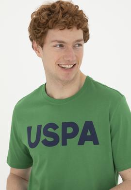 Erkek Regular Fit Bisiklet Yaka Yeşil Basic Tişört - 50279620082