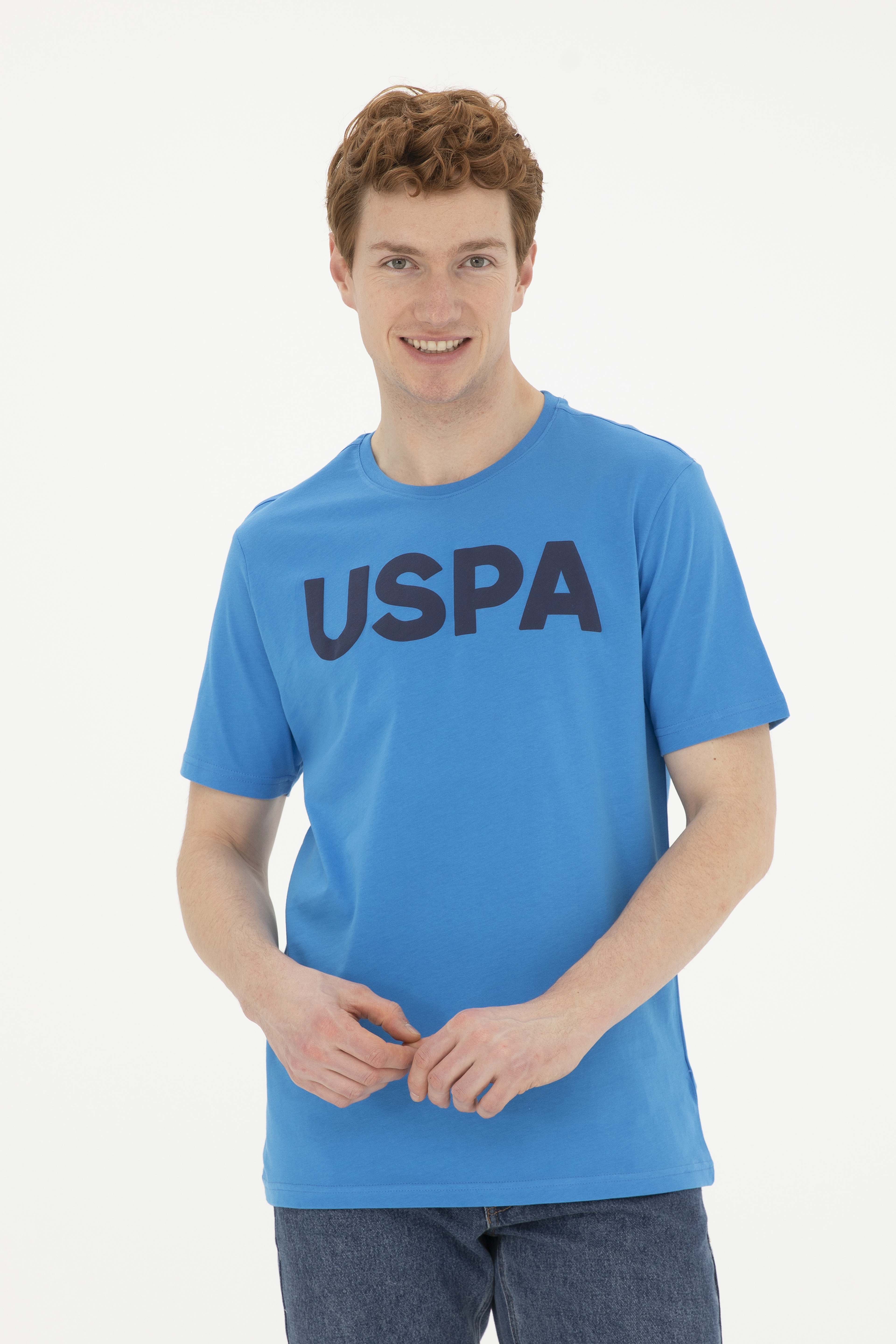 Erkek Regular Fit Bisiklet Yaka Saks Basic Tişört - Image 3