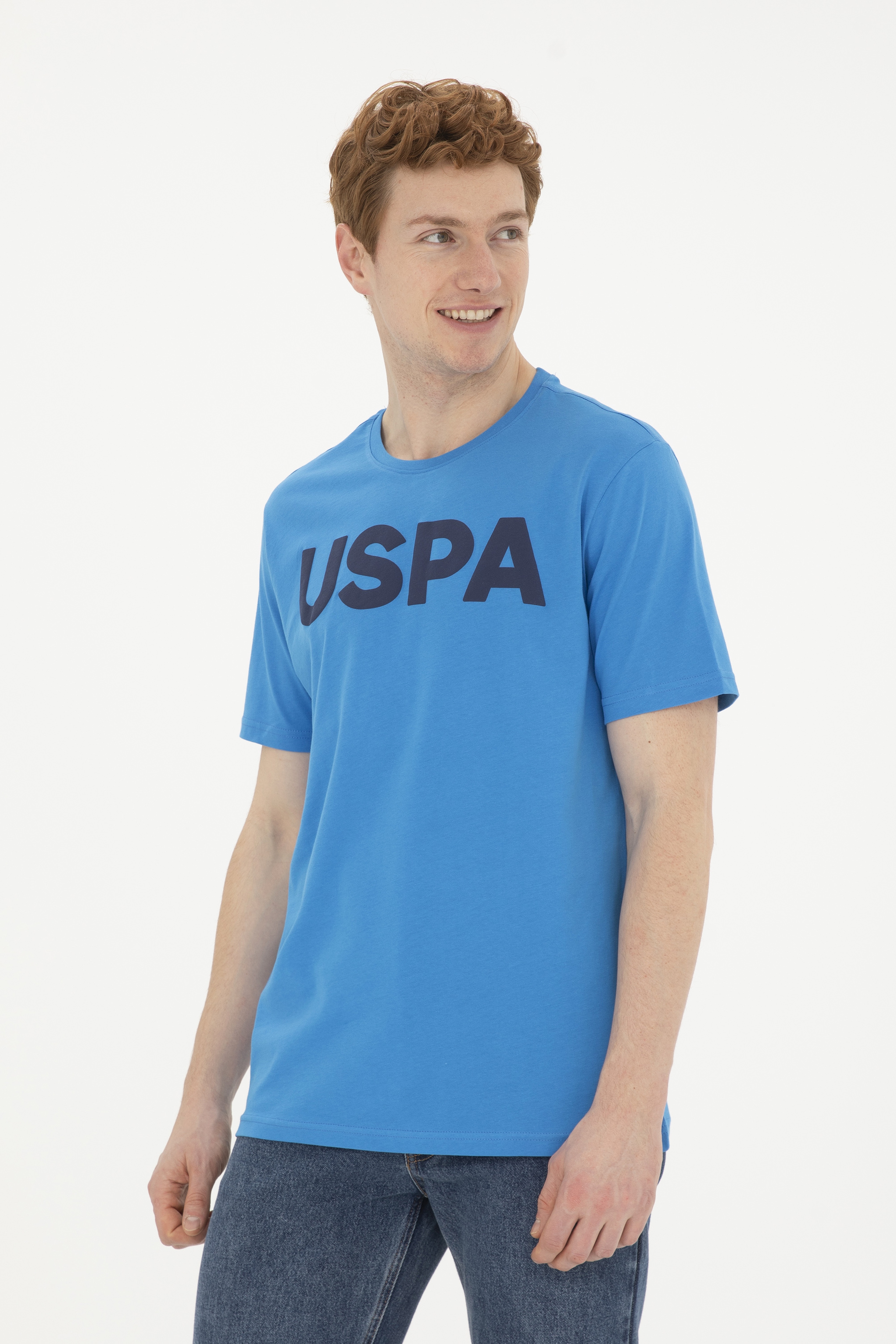 Erkek Regular Fit Bisiklet Yaka Saks Basic Tişört - Image 1