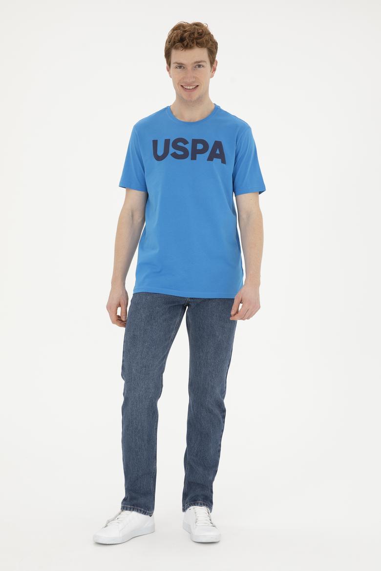 Erkek Regular Fit Bisiklet Yaka Saks Basic Tişört - 50279620129