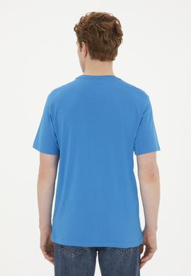 Erkek Regular Fit Bisiklet Yaka Saks Basic Tişört - 50279620129