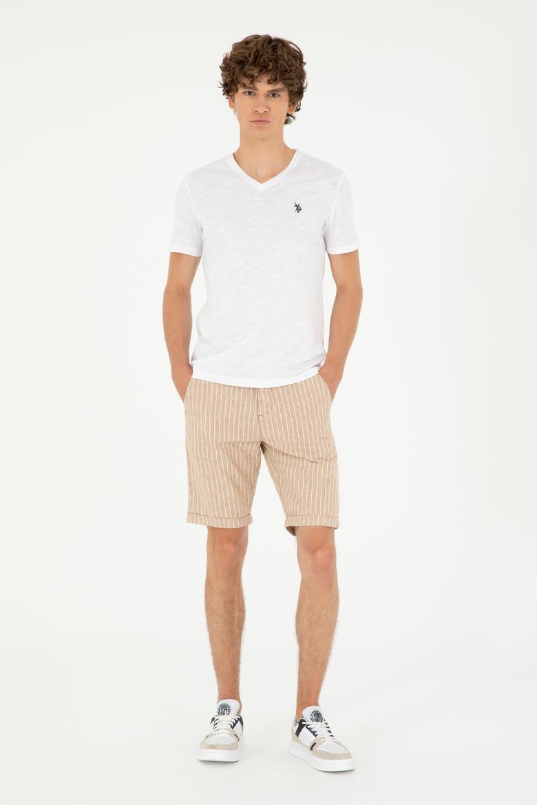 Erkek Pudra Dokuma Şort