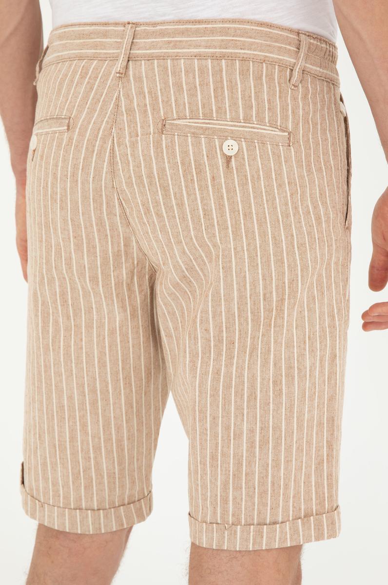 Erkek Pudra Dokuma Şort