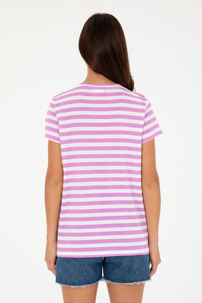 Kadın Menekşe Tişört - 50296151019