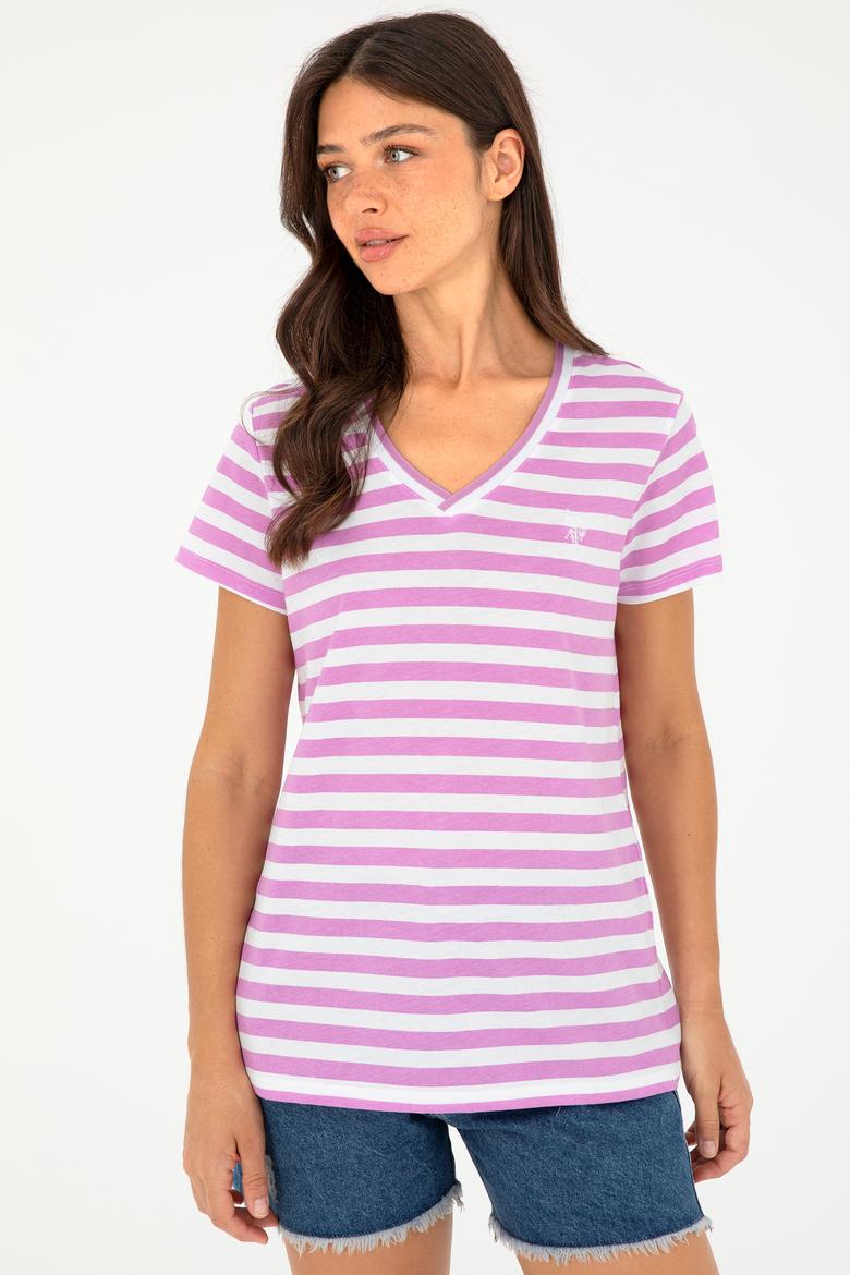 Kadın Menekşe Tişört - 50296151019