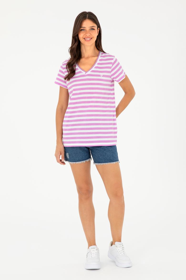 Kadın Menekşe Tişört - 50296151019