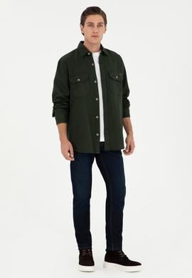 Erkek Haki Uzun Kollu Gömlek - 50272648010