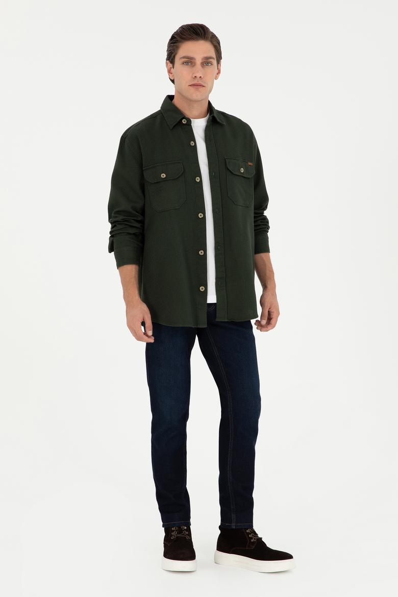 Erkek Haki Uzun Kollu Gömlek - 50272648010