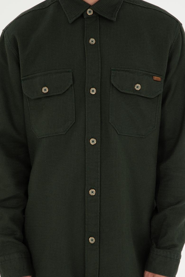 Erkek Haki Uzun Kollu Gömlek - 50272648010