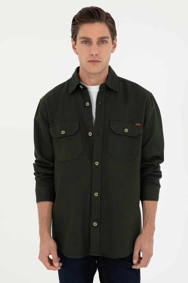 Erkek Haki Uzun Kollu Gömlek - 50272648010