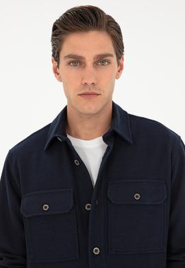 Erkek Lacivert Örme Gömlek - 50299644006