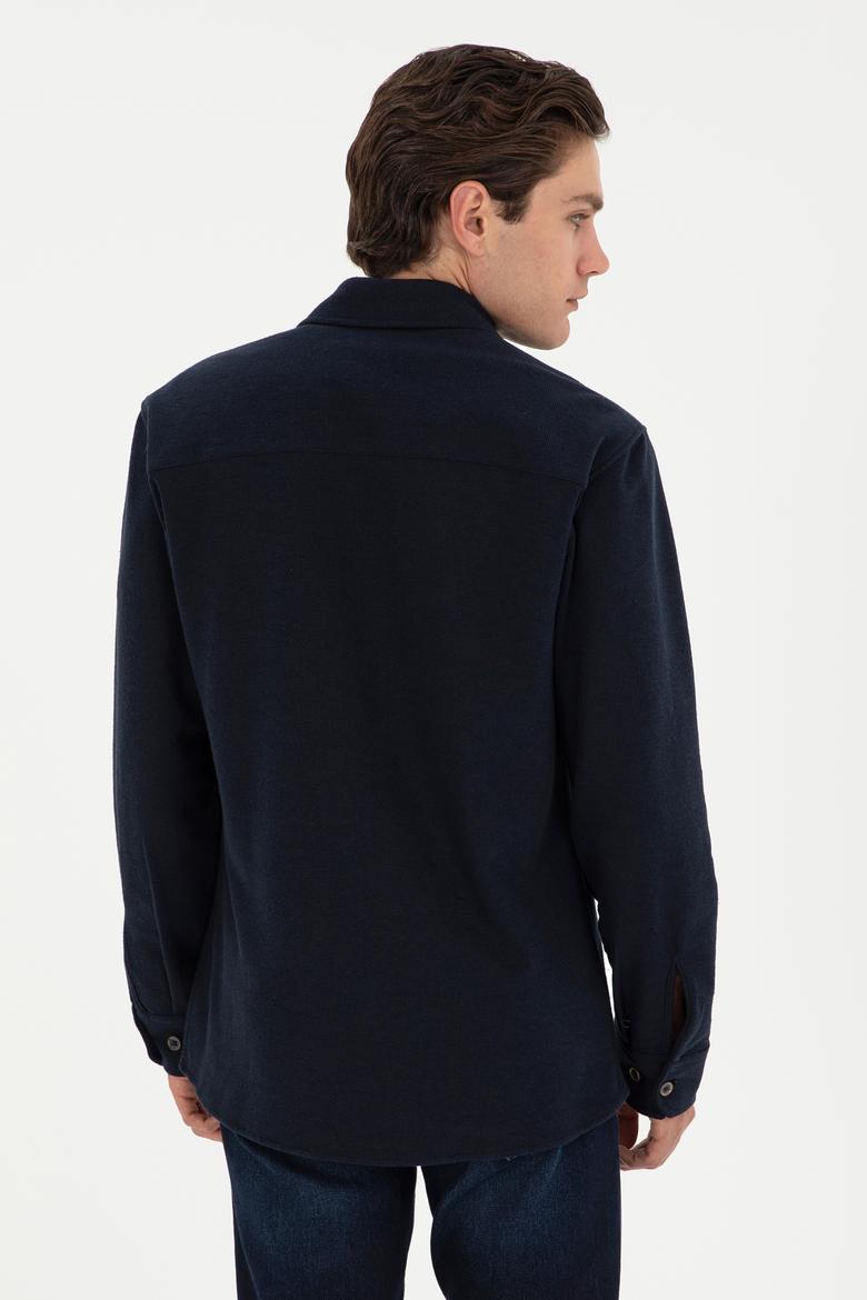 Erkek Lacivert Örme Gömlek - 50299644006