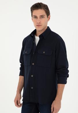 Erkek Lacivert Örme Gömlek - 50299644006