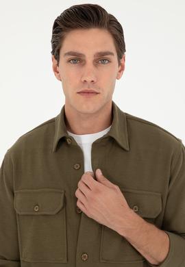 Erkek Haki Örme Gömlek - 50299662019