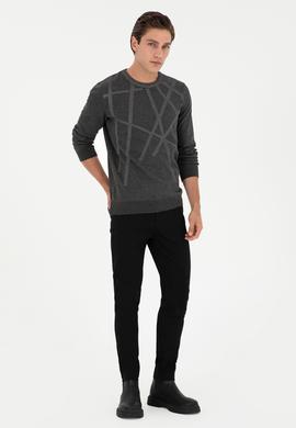 Erkek Antrasit Melanj Kazak - 50292869033