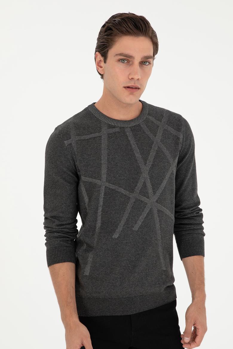 Erkek Antrasit Melanj Kazak - 50292869033