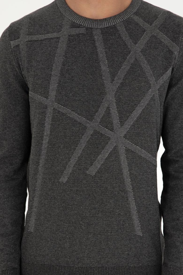 Erkek Antrasit Melanj Kazak - 50292869033