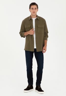 Erkek Haki Örme Gömlek - 50299662019