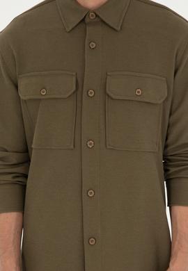 Erkek Haki Örme Gömlek - 50299662019