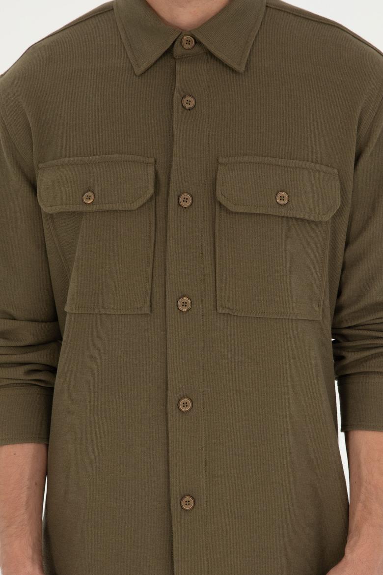 Erkek Haki Örme Gömlek - 50299662019