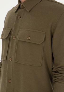 Erkek Haki Örme Gömlek - 50299662019