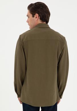 Erkek Haki Örme Gömlek - 50299662019