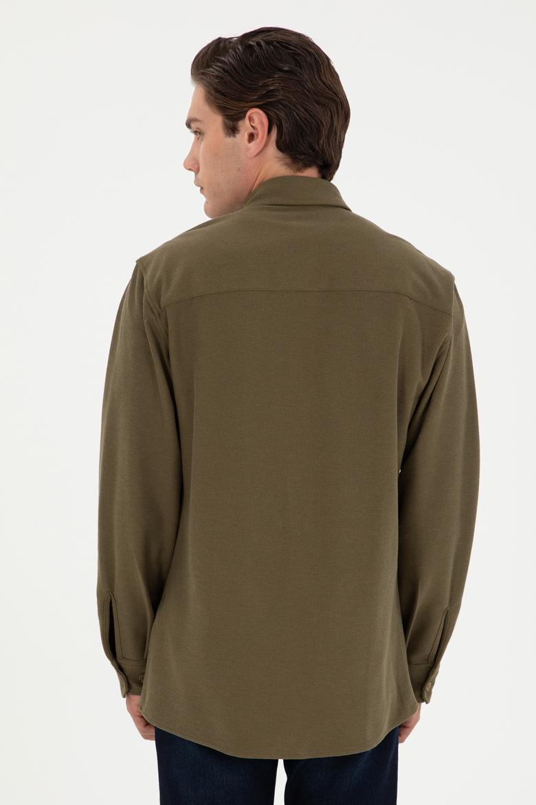 Erkek Haki Örme Gömlek - 50299662019
