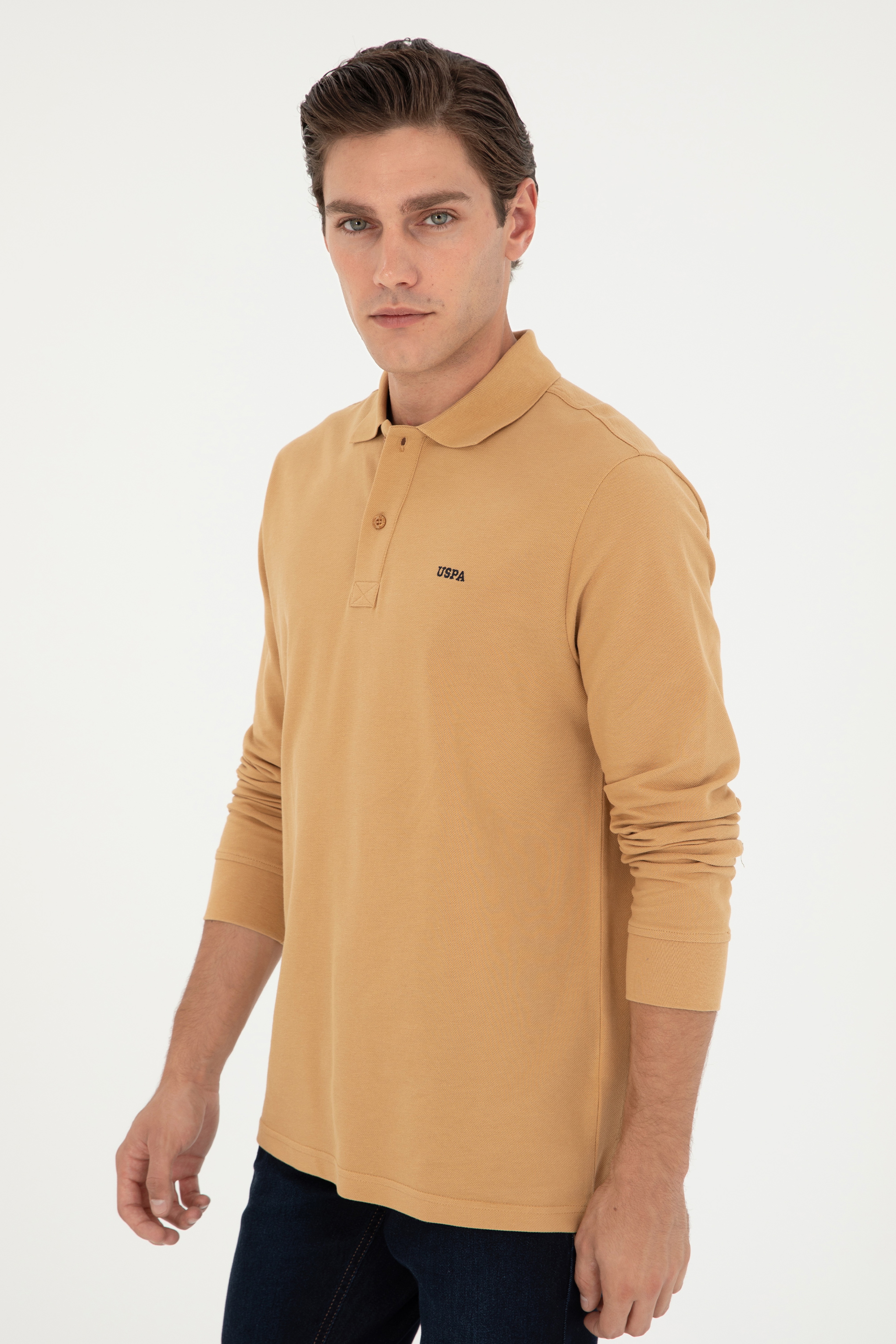 Erkek Camel Basic Sweatshirt - Image 3