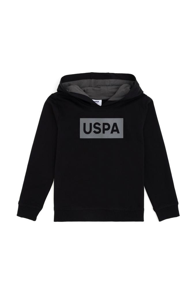 Erkek Çocuk Siyah Kapüşonlu Sweatshirt