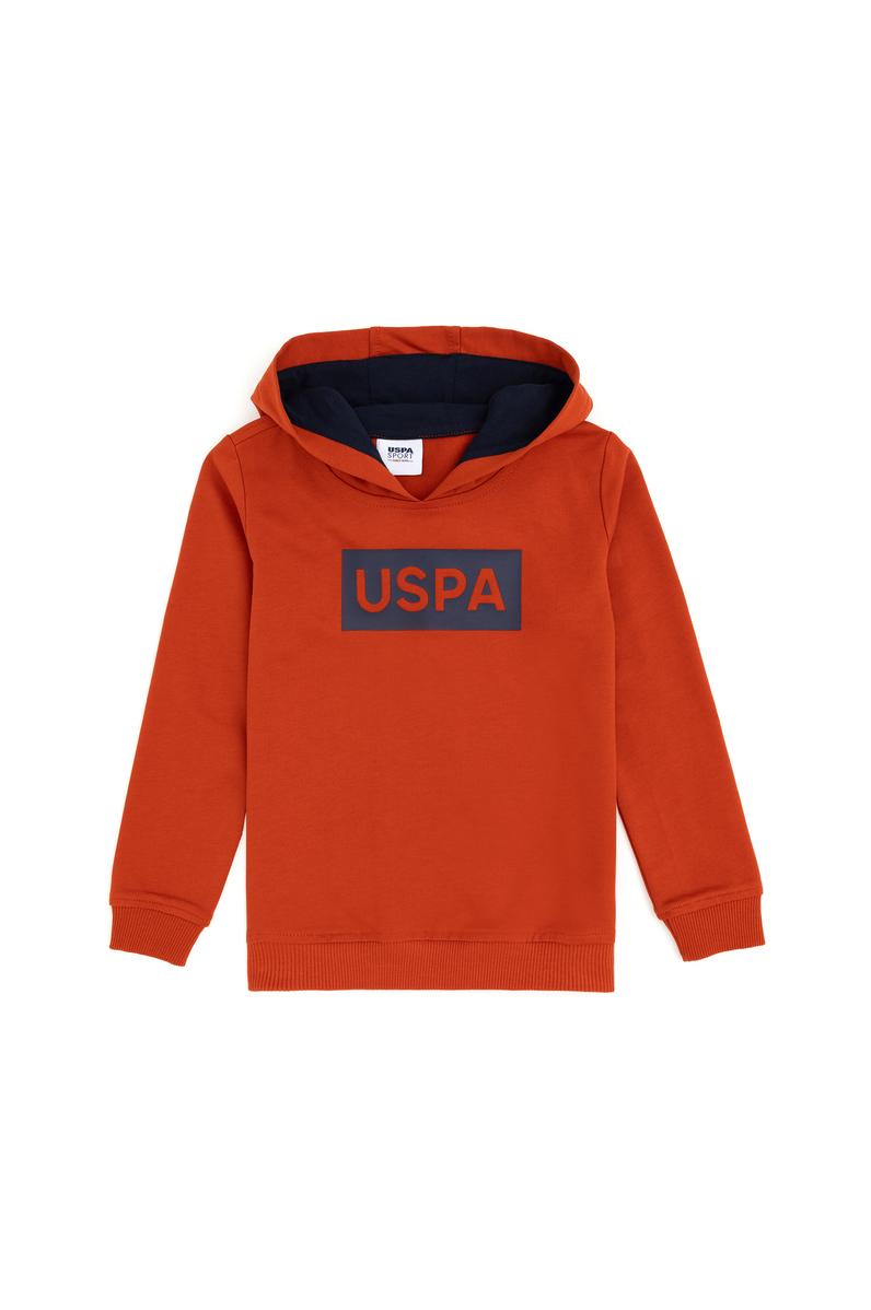 Erkek Çocuk Kiremit Kapüşonlu Sweatshirt