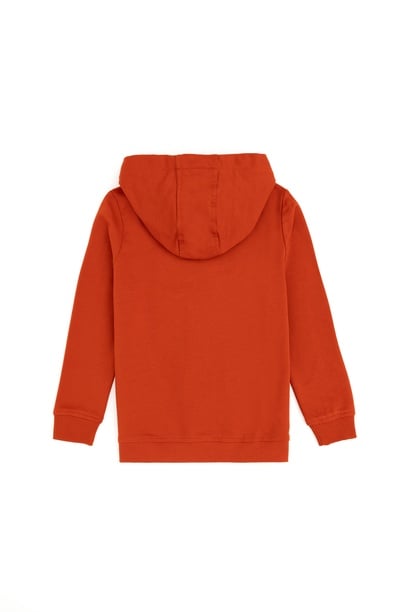 Erkek Çocuk Kiremit Kapüşonlu Sweatshirt