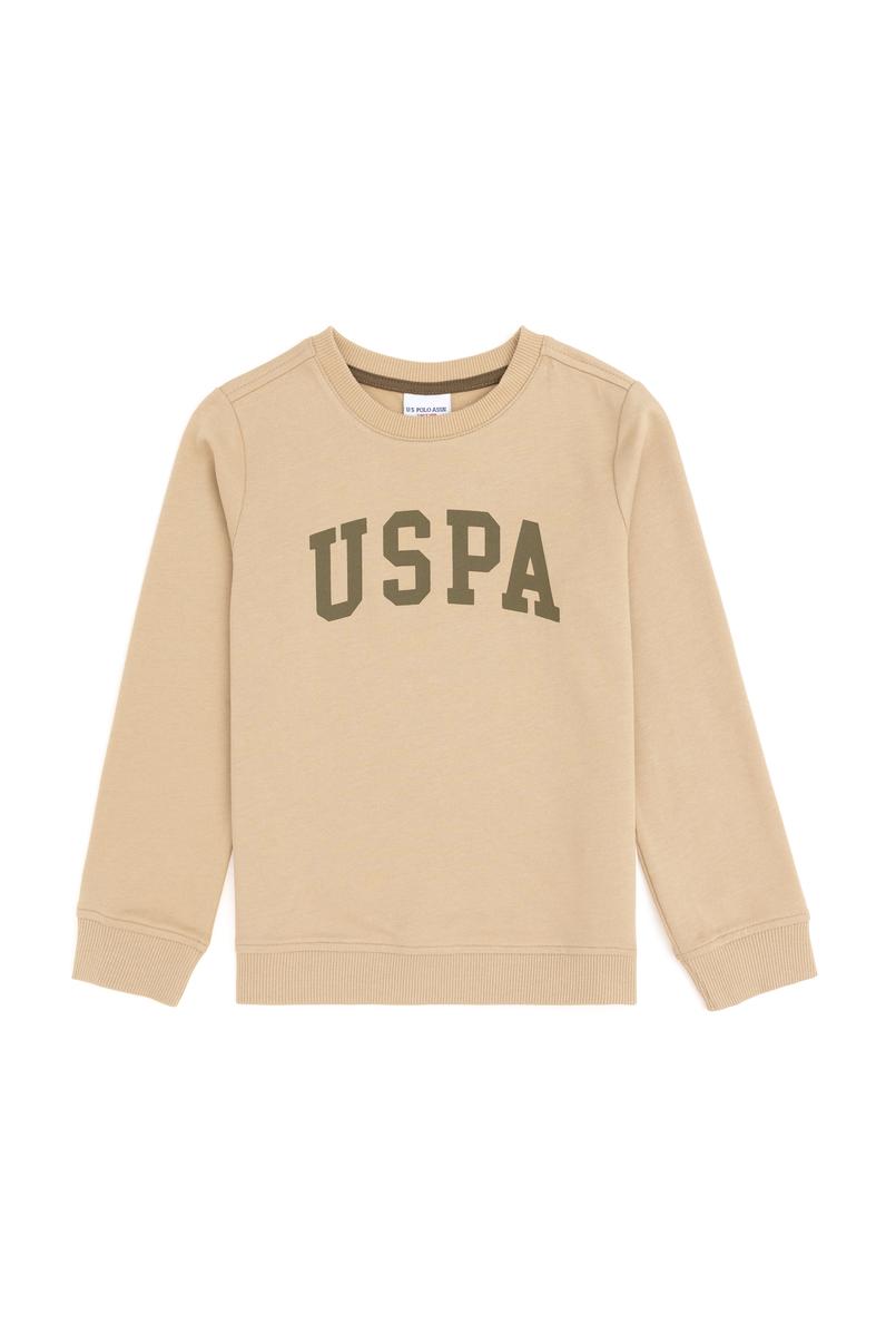 Erkek Çocuk Kum Basic Bisiklet Yaka Sweatshirt