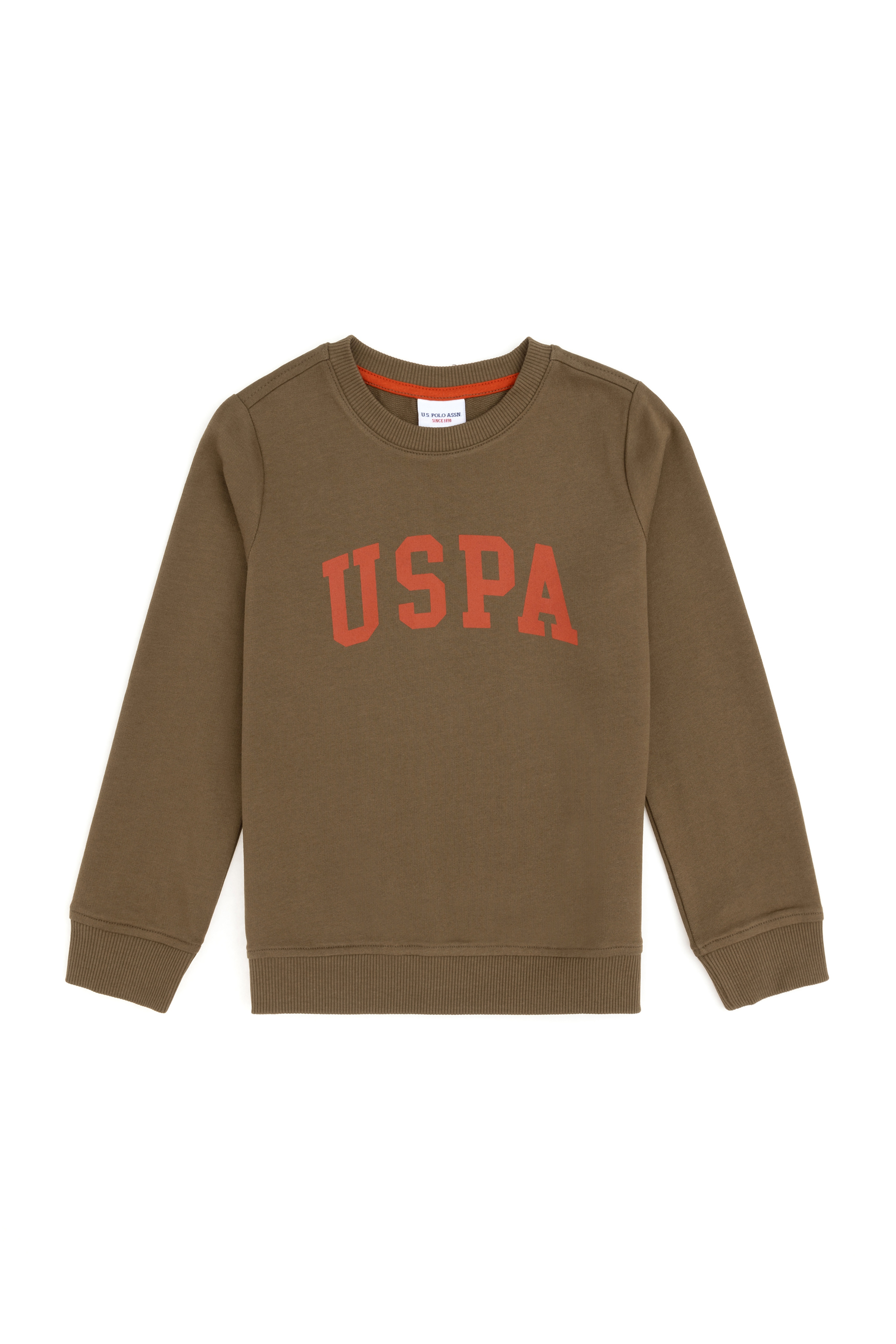Erkek Çocuk Haki Basic Bisiklet Yaka Sweatshirt - Image 3