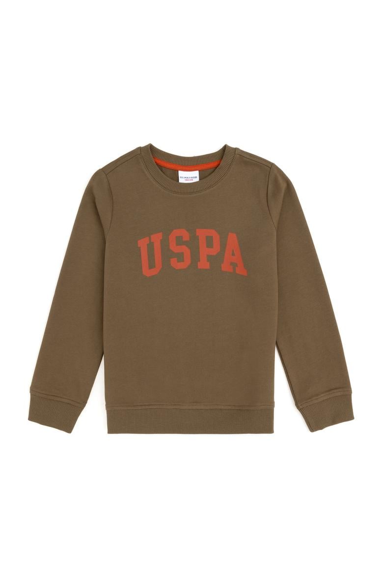 Erkek Çocuk Haki Basic Bisiklet Yaka Sweatshirt - 50293474017