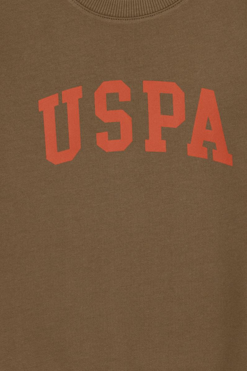 Erkek Çocuk Haki Basic Bisiklet Yaka Sweatshirt