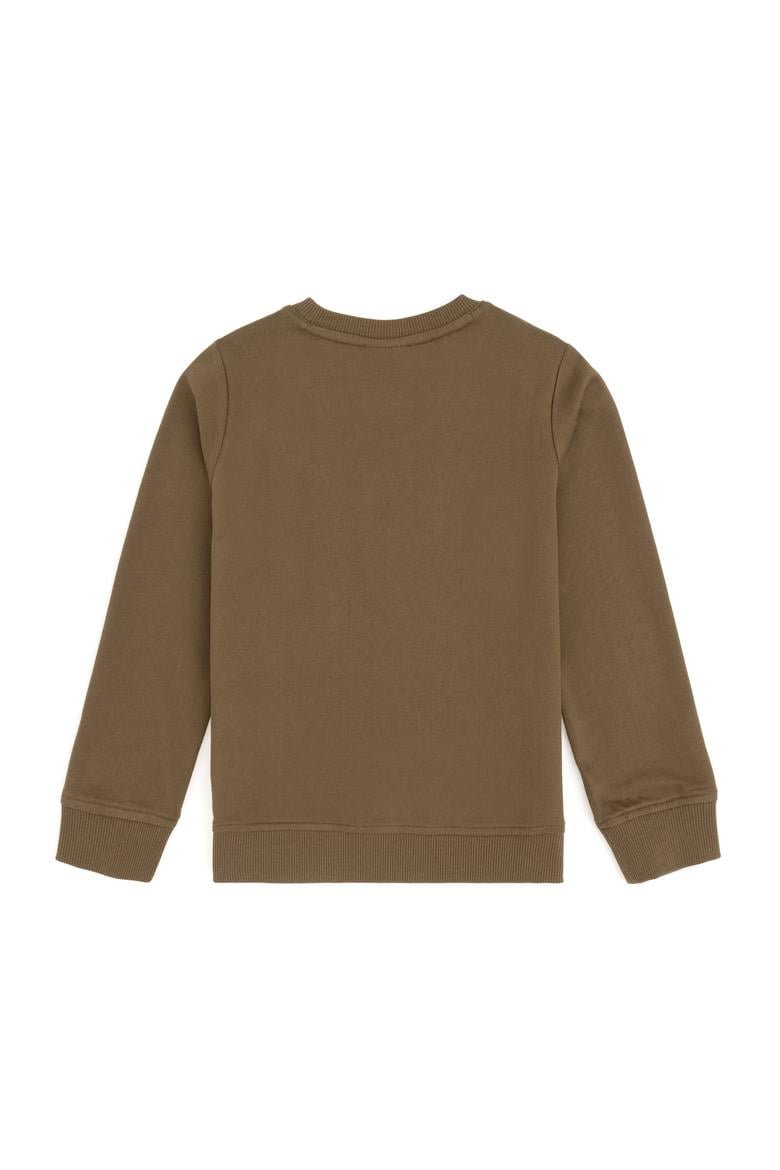 Erkek Çocuk Haki Basic Bisiklet Yaka Sweatshirt - 50293474017